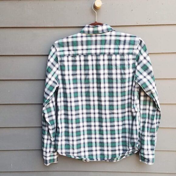 American Eagle Outfitters Green/Gray/Black Plaid Button Down Shirt Size Med - Picture 6 of 6